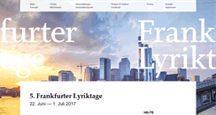Desktop Screenshot of frankfurter-lyriktage.de